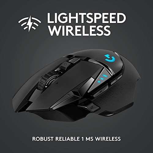 Logitech G502 Lightspeed Wireless Gaming Mouse with Hero 16K Sensor, PowerPlay Compatible, Tunable Weights and Lightsync RGB image