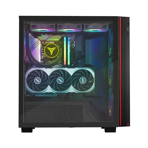 YEYIAN Mirage X ATX Full Tower Black with Tempered Glass Side Panel, USB 3.2 Gen 2x2 Type-C USB 3.2 Gen 1 Type-A, Dimensions 517 x 235 x 497 image