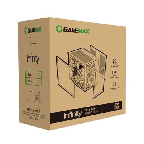 GameMax Infinity ATX Mid Tower White with Tempered Glass Side Panel and USB 3.2 Gen 1 Type-C USB 3.2 Gen 1 Type-A image