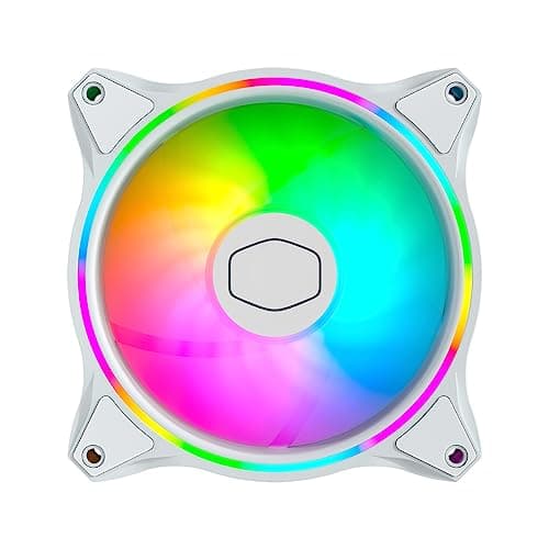 Cooler Master MasterFan MF Halo 120mm Addressable RGB PWM 47.2 CFM White 3-Pack image