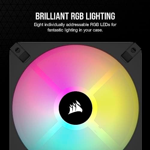 Corsair iCUE AR120 120mm Black Digital RGB PWM 59 CFM 3-Pack image
