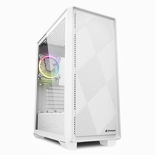 SHARKOON VS8 ATX Mid Tower White RGB Tempered Glass Side Panel main image