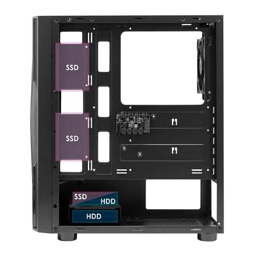 Empire Gaming Diamond ATX Mid Tower Black with Tempered Glass Side Panel and USB 3.2 Gen 1 Type-A, USB 2.0 Type-A Front Panel image