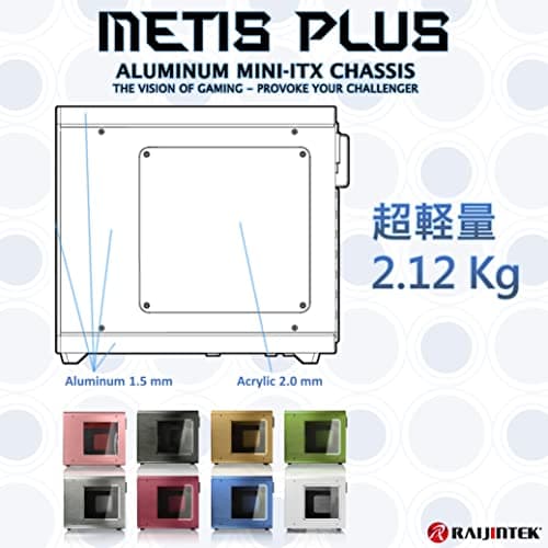 RAIJINTEK Metis Plus Mini-ITX Tower White with Acrylic Side Panel and USB 3.2 Gen 1 Type-A Front Panel image