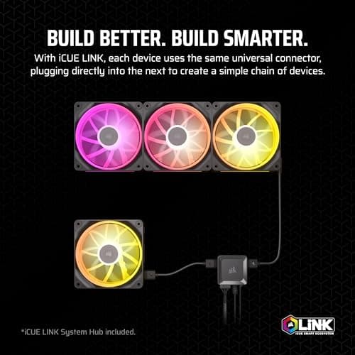 Corsair iCUE LINK LX120 120mm Black RGB PWM  Pack of 3 image