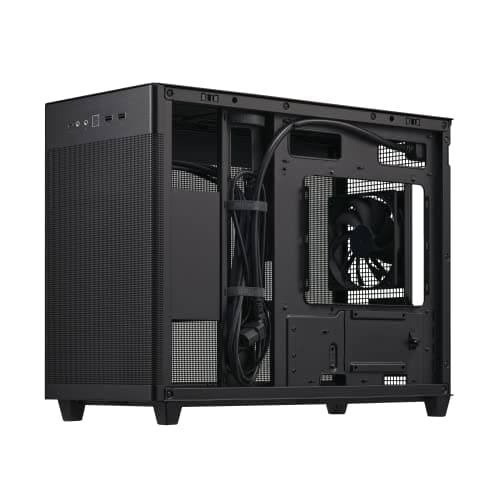 Asus Prime AP201 Micro ATX Mini Tower Black with Mesh Side Panel and USB 3.2 Gen 2 Type-C and USB 3.2 Gen 1 Type-A image