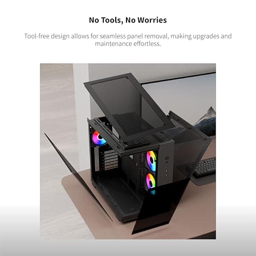 Montech KING 65 PRO ATX Mid Tower Black with Tempered Glass Side Panel and USB 3.2 Gen 2 Type-C, USB 3.2 Gen 1 Type-A image