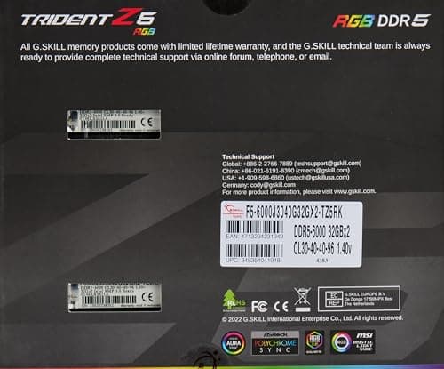 G.Skill Trident Z5 RGB Black DDR5-6000 CL30 64GB (2x32GB) image