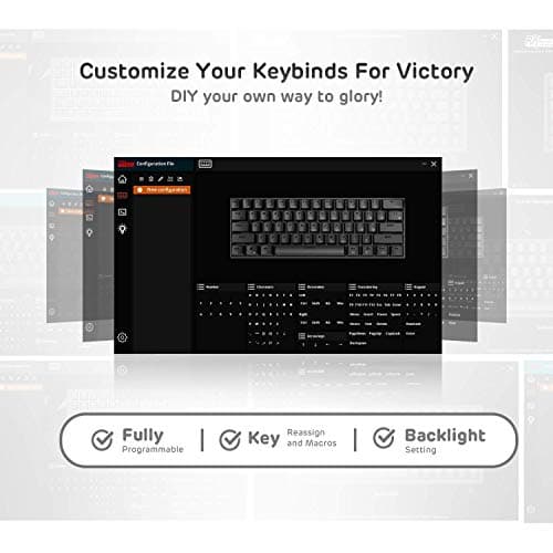 RK Royal Kludge RK61 RK Blue Mechanical Bluetooth/Wireless/Wired Mini Keyboard image