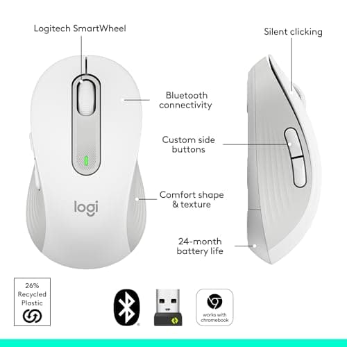 Logitech Signature M650 L Bluetooth Wireless Wired Optical Mouse image