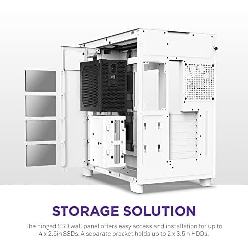 NZXT H9 Flow ATX Mid Tower White with Tempered Glass Side Panel and USB 3.2 Gen 2x2 Type-C, USB 3.2 Gen 1 Type-A Front Panel image