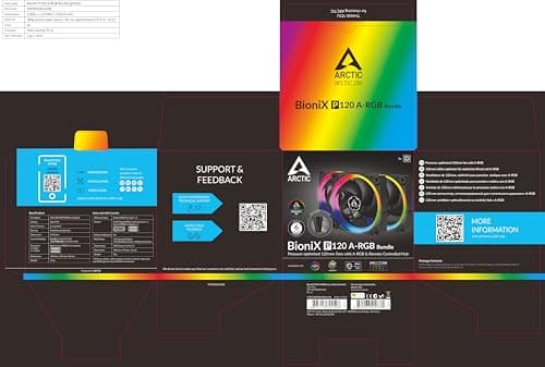 ARCTIC BioniX P120 120mm Black Addressable RGB PWM 48 CFM 3-Pack image
