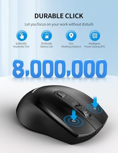 Wireless Mouse, TeckNet Ergonomic 2.4G Wireless Optical Mobile Mouse 4800 DPI with USB Nano Receiver for Laptop, PC, Chromebook, MacBook, Computer image