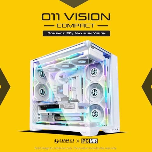 Lian Li O11 VISION COMPACT ATX Mid Tower White Tempered Glass Side Panel image