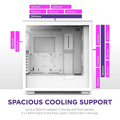 NZXT H7 Flow RGB (2023) ATX Mid Tower White Tempered Glass image