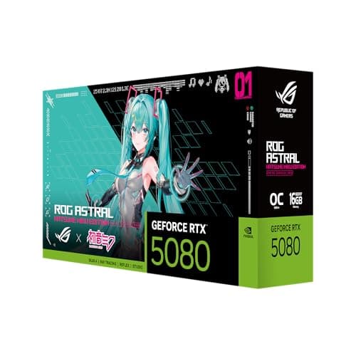 Asus ROG Astral OC HATSUNE MIKU EDITION GeForce RTX 5080 16GB GDDR7  image