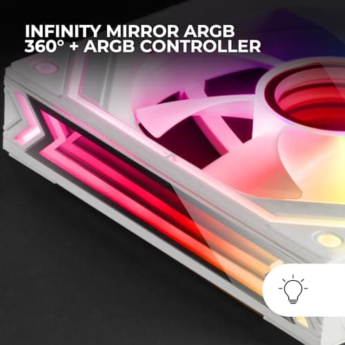 Mars Gaming MF-LINKFINITY 120mm White Addressable RGB PWM 69 CFM 3-Pack image