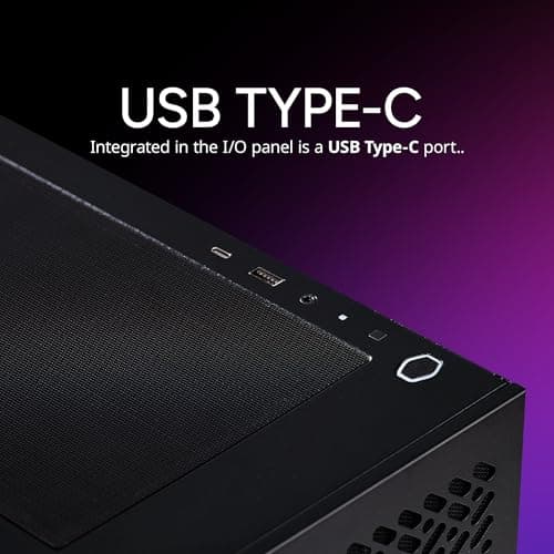 Cooler Master Elite 302 Micro ATX Mini Tower Black with Tempered Glass Side Panel and USB 3.2 Gen 1 Type-C / USB 3.2 Gen 1 Type-A image