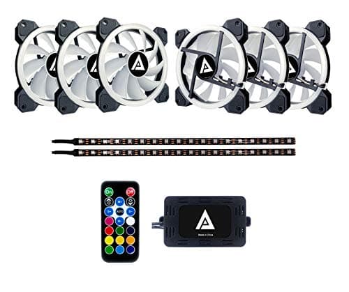 Apevia Twilight 120mm White / Black RGB 57.67 CFM 6-Pack image