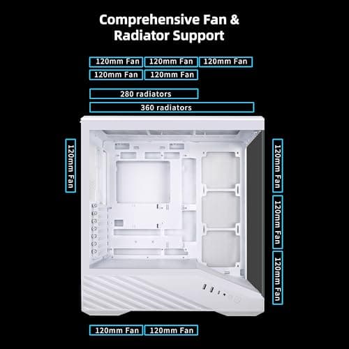 Lian Li Vector V100R ATX Mid Tower White with 4x ARGB Fans Tempered Glass Side Panel image
