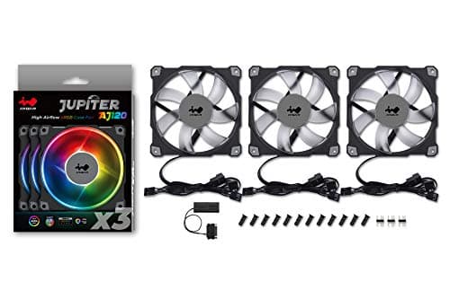 In Win Jupiter AJ120 120mm Black PWM Addressable RGB 70.32 CFM 3-Pack image