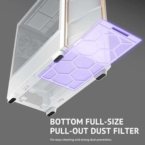 Antec FLUX ATX Mid Tower White / Brown with Tempered Glass Side Panel and USB 3.2 Gen 2 Type-C, USB 3.2 Gen 1 Type-A image