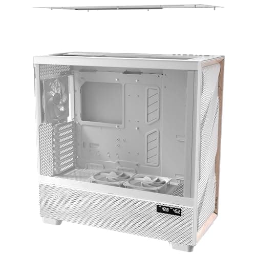 Antec FLUX PRO ATX Full Tower White / Brown Tempered Glass Side Panel, USB 3.2 Gen 2 Type-C, USB 3.2 Gen 1 Type-A image
