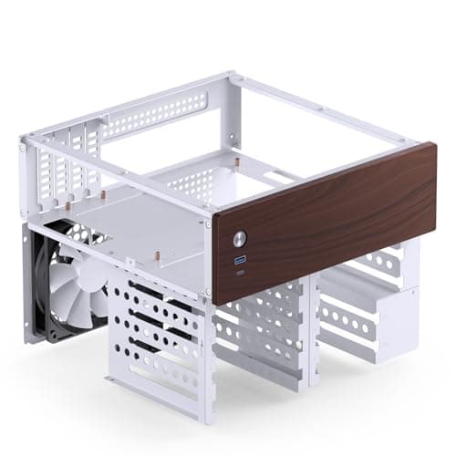 Jonsbo N4 MicroATX Desktop White / Brown Mesh Side Panel, USB 3.2 Gen 2 Type-C & USB 3.2 Gen 1 Type-A Front Panel image