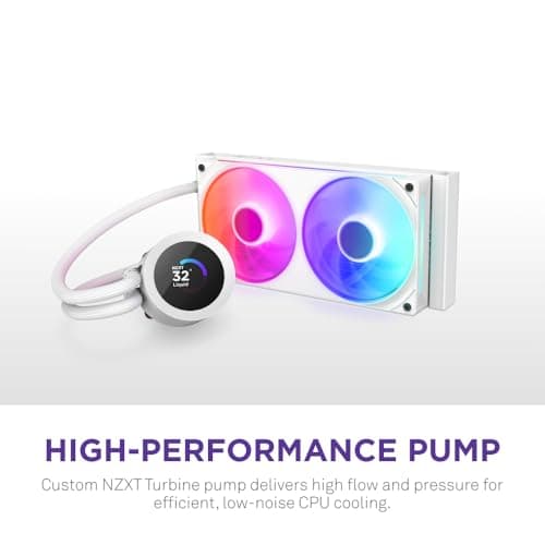 NZXT KRAKEN PLUS RGB 240 MM WHITE AIO LIQUID COOLER WITH 1.54" LCD image