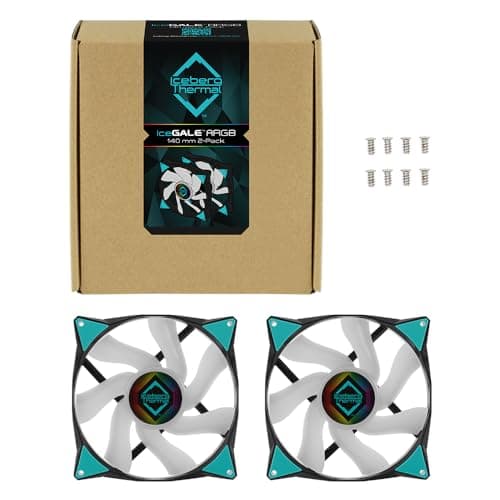 Iceberg Thermal IceGALE 140mm Black / Teal ARGB PWM 96 CFM 2-Pack image