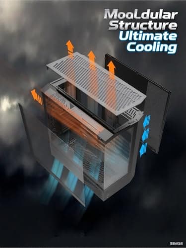 darkFlash DY460 ATX PC Case BLACK 4× ARGB PWM Fans Included image