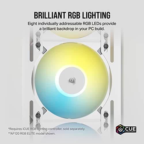 Corsair iCUE AF120 120mm White SLIM RGB PWM 56.3 CFM image