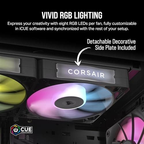 Corsair iCUE RX140 140mm Black/White RGB 2-Pack image
