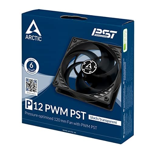 ARCTIC P12 PST 120mm Black / Translucent Black PWM 56.3 CFM PST image