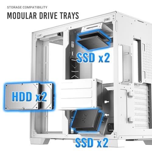 Antec C8 ATX Full Tower White with Tempered Glass Side Panel and USB 3.2 Gen 2 Type-C, USB 3.2 Gen 1 Type-A image