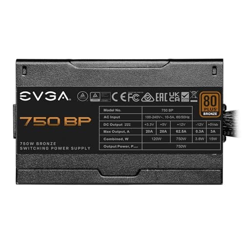 EVGA 750 BP Black 750W Non-Modular 80+ Bronze Certified ATX image
