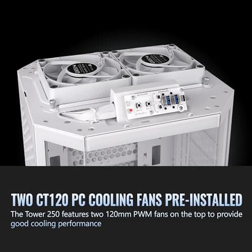 Thermaltake The Tower 250 Mini-ITX Tower White with Tempered Glass Side Panel and USB 3.2 Gen 2 Type-C, USB 3.2 Gen 1 Type-A image