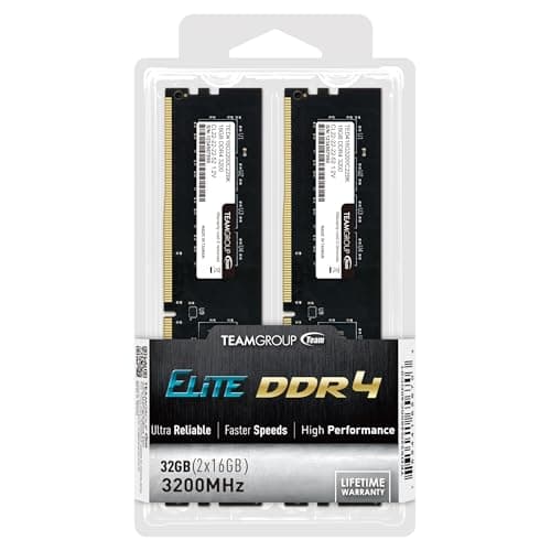 TEAMGROUP Elite Black DDR4-3200 CL22 32GB (2x16GB) image