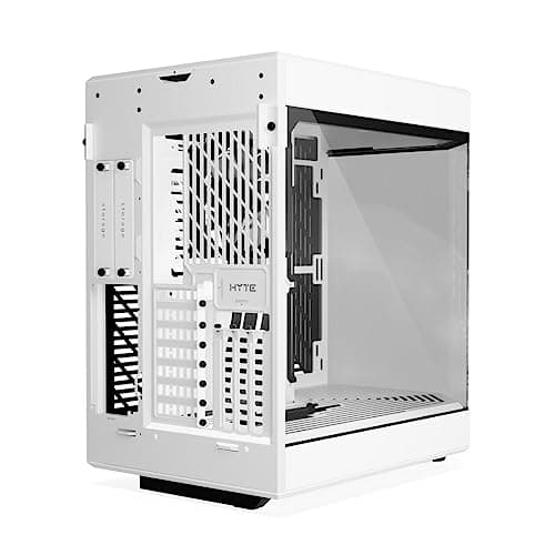 HYTE Y60 Modern Aesthetic Dual Chamber Panoramic Tempered Glass Mid-Tower ATX Computer Gaming Case with PCIe 4.0 Riser Cable Included, Snow White image
