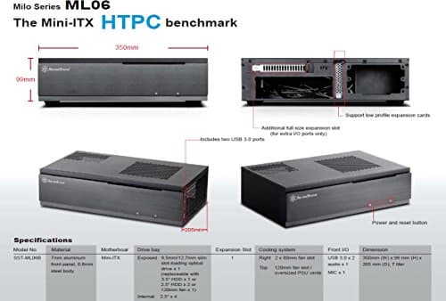 Silverstone ML06B HTPC Black with USB 3.2 Gen 1 Type-A Front Panel image