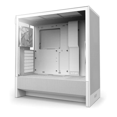 NZXT H5 Flow (2024) ATX Mid Tower White with Tempered Glass Side Panel and USB 3.2 Gen 2x2 Type-C USB 3.2 Gen 1 Type-A image