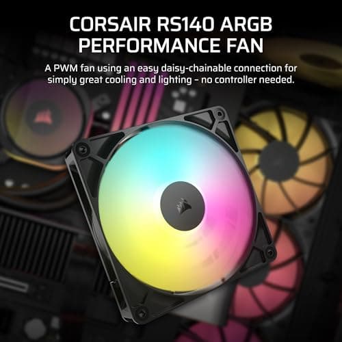 Corsair RS140 140mm Black Addressable RGB PWM 95.5 CFM image