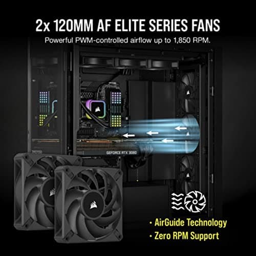 Corsair iCUE H100i RGB ELITE Water 240mm 59.1 CFM Black image