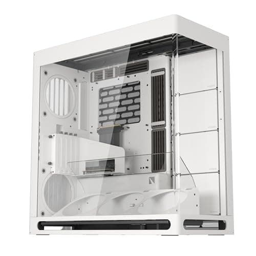 HAVN HS420 VGPU ATX Mid Tower White Tempered Glass Side Panel, USB 3.2 Gen 2 Type-C and USB 3.2 Gen 1 Type-A image