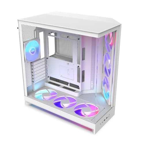 NZXT H9 Flow RGB+ (2025) ATX Mid Tower White Tempered Glass image