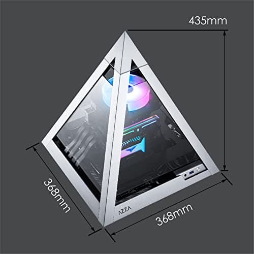 Azza Pyramid Mini 806 Mini-ITX Tower Silver / Black with Tempered Glass Side Panel and USB 3.2 Gen 1 Type-A image