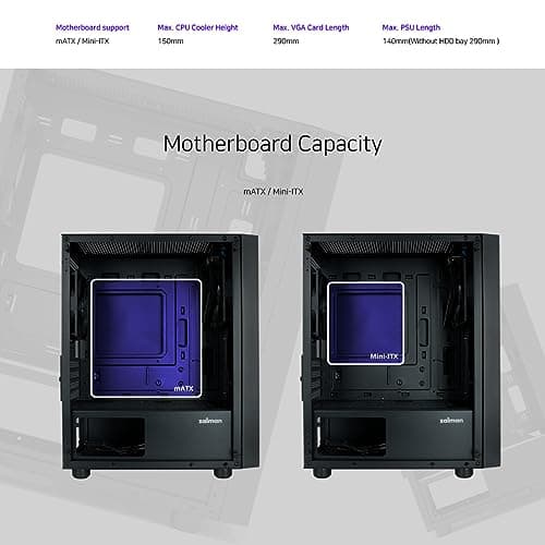 Zalman T3 PLUS Micro ATX Mid Tower Black Tempered Glass Side Panel image