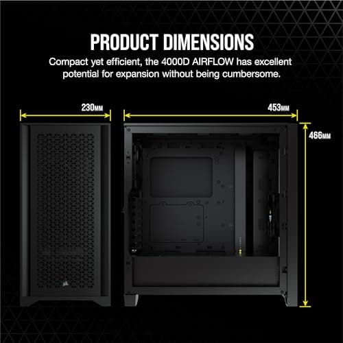 Corsair 4000D AIRFLOW Tempered Glass Mid-Tower ATX Case - Black image