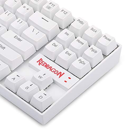 Redragon K552-N Mechanical Gaming Keyboard, 87 Keys, Tenkeyless, Compact Steel Construction with Cherry MX Blue Switches for Windows PC Gamer (No Backlight - White) image