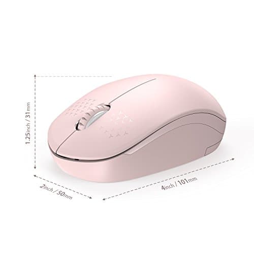 seenda [Upgrade] Wireless Mouse, 2.4G Noiseless Mouse with USB Receiver Portable Computer Mice for PC, Tablet, Laptop and Windows/Mac/Linux - Pink image